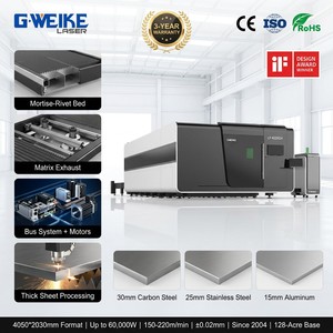 เครื่องตัดไฟเบอร์เลเซอร์ G-weike 3-6kW รุ่น 6025GH ขนาด 1500x3000 มม. สำหรับตัดเหล็กคาร์บอนหนา 15 มม. ระบบควบคุม Cypcut รองรับไฟล์ AI/BMP/PLT - Product Image 2