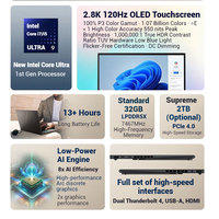 Ordinateur portable Asus Zenbook 14 à double écran, 14 pouces, écran tactile OLED 2,8K pliable, Ultra9, ordinateur portable