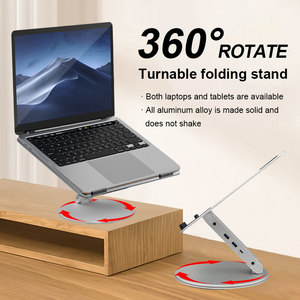 Yicosun, оптовая продажа, Док-Станция 6 в 1, Usb-порт, металлическая вращающаяся подставка для ноутбука с 360 вращающейся базой - Product Image 4