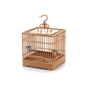 Bird house wood Retro villa rectangular bird cage Budgerigar Peony Rectangular bird breeding cage 28*28cm