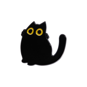 Broche de aleación con diseño de gato negro <span class=keywords><strong>Cenicienta</strong></span>, lindo, para mujer, con ojos grandes, geométrico, con pintura horneada, accesorio para bolso, insignia, pin de boda - Product Image 5
