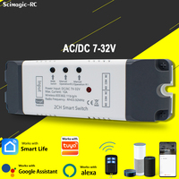 Module de relais intelligent Wi-Fi AC/DC 7-32V à 2 canaux, télécommande sans fil pour l'automatisation, compatible Alexa, expédition immédiate