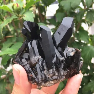natural fengshui stone beautiful black quartz crystal clusters specimen