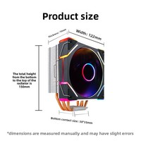 Refroidisseur de processeur à visser Prism 8 Pro à quatre caloducs en cuivre, roulement fluide ARGB, durée de vie du ventilateur de 50000 heures, 38 CFM, 20 dBA, pour PC de bureau (emballé)