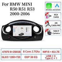 Autoradio Android 14 pour BMW Mini Hatch R50 R51 R52 R53 2000 2006 Carplay Multimedia Player GPS Navigation Stereo RDS DSP DVD