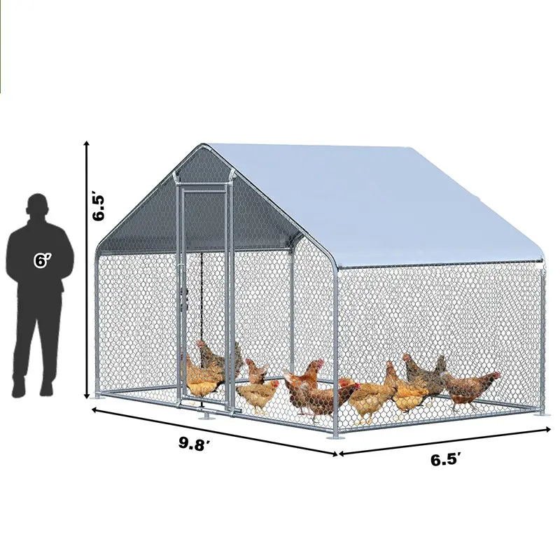 Usine fournit directement une grande ferme d'arabie saoudite à vendre Cage de volaille en métal extérieur poulailler industriel