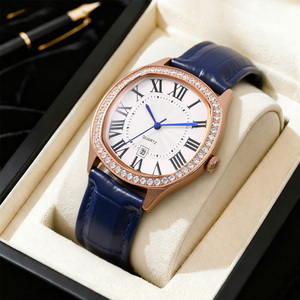 <span class=keywords><strong>นาฬิกา</strong></span>ข้อมือควอตซ์สแตนเลสสตีลสีโรสโกลด์สำหรับผู้หญิง ขนาด 35 มม. กันน้ำ 5ATM พร้อมหน้าปัดแบบไฮดรอลิก สา<span class=keywords><strong>ย</strong></span>หนัง<span class=keywords><strong>แท้</strong></span> ขา<span class=keywords><strong>ย</strong></span>ส่ง - Product Image 1