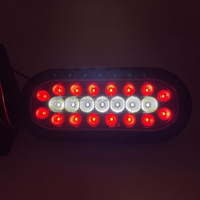 6 pouces Ovale Led Remorque Feux Arrière 21 Leds Lentille Claire Stop Frein Clignotants Oeillet et Pigtails Étanche 12V montage en surface