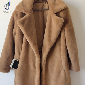 Casaco de pele sintética branco quente para mulheres, casaco de manga comprida luxuoso de coelho falso, <span class=keywords><strong>blazer</strong></span> de pele de coelho para mulheres, moda feminina - Product Image 4