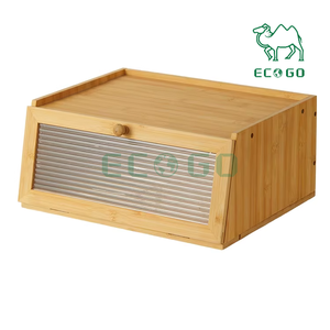 กล่องเก็บขนมปังและอาหารความจุสูงกล่องขนมปังไม้ไผ่สำหรับใช้ในบ้านหน้าต่างทำจากอะคริลิค - Product Image 3