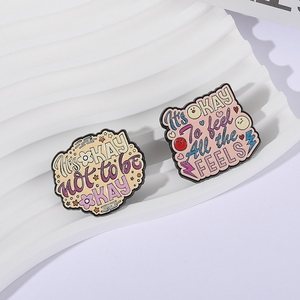 C'est <span class=keywords><strong>OK</strong></span> de ne pas être <span class=keywords><strong>OK</strong></span> épingles en émail personnalisé positif inspirant encouragé Badges revers broche bijoux accessoires cadeau pour un ami - Product Image 2