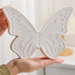 Veilleuse Papillon en Céramique, Ornement Artistique Moderne, Lumière Créative pour Table de Chevet, Chambre et Salon - Product Image 1