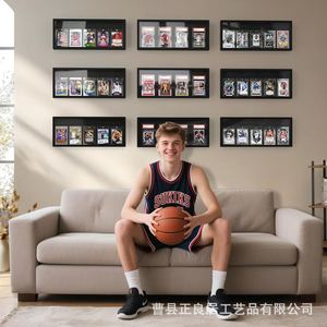 Wooden <b>Wall</b> Mounted Player Card <b>Display</b> Box Acrylic Baffle Storage <b>Case</b> For Collectibles 2L Capacity - Product Image 2