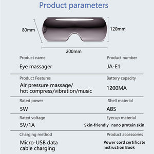 Masajeador ocular de diseño visual con terapia de calor, música Bluetooth y amasado con airbag para relajación sin presión - Product Image 6