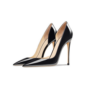 XINZI RAIN Big Size 46 scarpe con tacco <span class=keywords><strong>a</strong></span> pompa punta classica nero bianco pelle verniciata 8/10/12cm tacco <span class=keywords><strong>a</strong></span> <span class=keywords><strong>spillo</strong></span> da donna - Product Image 5