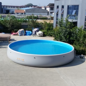 Damla Dikişli Yuvarlak Şişme Havuz Fırçalanmış Yüzeyli Çift Katmanlı Kalın Katlanabilir PVC Örnek Arka Bahçe Aile Çocukları Büyük Su Havuzu - Product Image 6