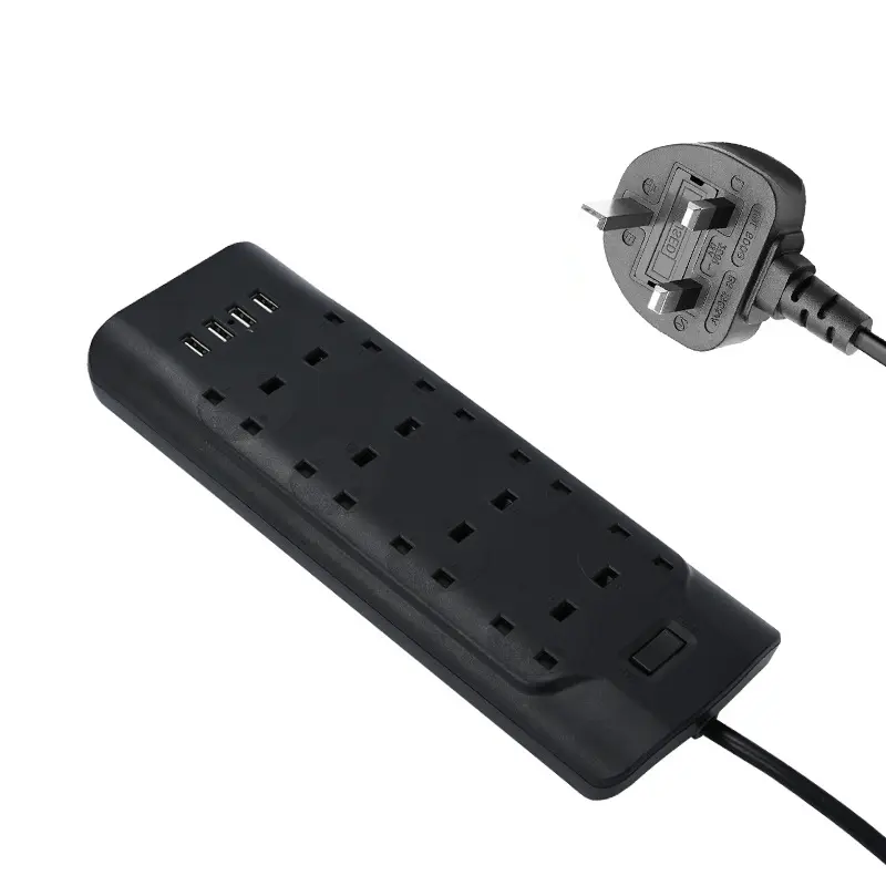 방수 전원 스트립 소켓 다기능 USB 스마트 전원 스트립 데스크탑 홈 0 사무실 미국 영국 전기 전원 스트립