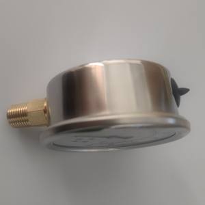 하이 퀄리티 60mm 황동 압력 게이지, 스테인리스 스틸 오일 충전 바닥 연결 6bar 압력 정격 가스 적용 - Product Image 4