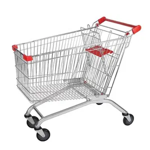 Good Price Metal Shopping Cart Supermarket Shopping Trolley With Coin Lock