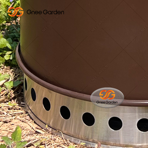 เตาไฟไม้พกพา Gnee Garden ทำจากสแตนเลส สำหรับทำอาหารกลางแจ้ง พร้อมที่คีบและตะแกรงแบบตั้งพื้น - Product Image 4