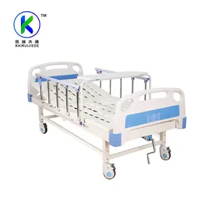 Muebles de hospital de buena calidad, fabricantes de 1 cama de hospital manual con manivela a la venta