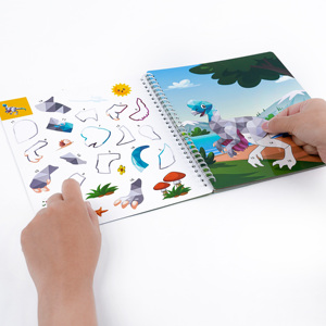 Pegatinas reutilizables de diseño personalizado, pegatinas de libros de pintura, juegos mentales, pegatinas por número: <span class=keywords><strong>dinosaurios</strong></span>, juguetes de viaje para niños - Product Image 3