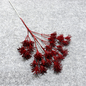 Fleurs artificielles <span class=keywords><strong>bordeaux</strong></span> pour mariage, décorations florales en plastique pour plafonds et allées de lieux de réception - Product Image 6