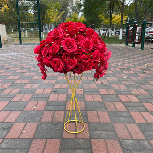 IFG Offre Spéciale 60cm boule de <span class=keywords><strong>fleurs</strong></span> artificielles rouges suspendues en soie pour décoration de mariage - Product Image 2