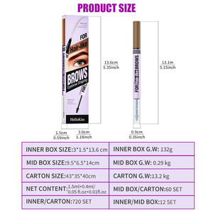 Pluma de Tinta Ultrafina Impermeable de Marca Privada con Punta de 4 Puntas de 1.5ML, Lápiz y Cepillo 2 <span class=keywords><strong>en</strong></span> 1 <span class=keywords><strong>para</strong></span> Dar Forma a las Cejas con <span class=keywords><strong>Gel</strong></span> - Product Image 3