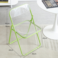Chaise de fête empilable moderne portable, chaise pliante transparente pour restaurant, chaises pliantes en acrylique transparent