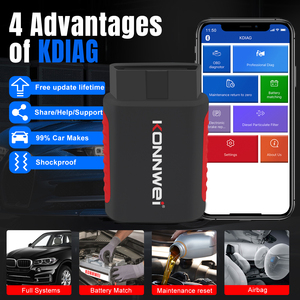 KONNWEI KDIAG sistema completo professionale BT OBD2 Scanner <span class=keywords><strong>Escanner</strong></span> Automotriz Reset olio batteria partita per auto universali - Product Image 3