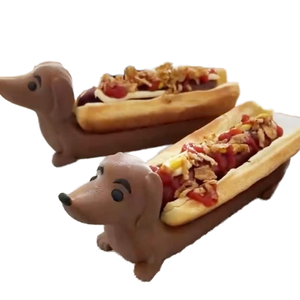 3D Printing Dachshund Hot <b>Dog</b> Serving Tray Plastic Food Plate Cartoon Sandwich Display Dish for Home Party Camping - Product Image 4