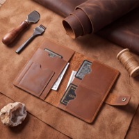 Cartera de Cuero Genuino para Hombre, Estilo Vintage, con Múltiples Ranuras para Tarjetas, para Viajes de Negocios, con Espacio para Pasaporte