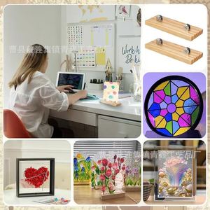 Wooden Glass Display Base Adjustable Art Easel <b>Desktop</b> <b>Stand</b> For Decorative Board Collectible Showcase - Product Image 3