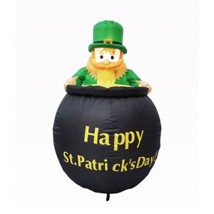 Décoration de fête à thème de fêtes et festivals, intérieur et extérieur, Leprechaun gonflable assis de 1,2 m pour la Saint-Patrick, pour décorations de jardin - Product Image 1