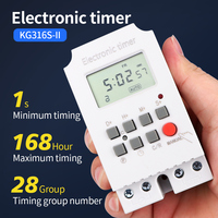 KG316S beban tinggi 30A 220V 7 hari mingguan Digital pencahayaan elektronik Timer beralih Interval 1 detik Output langsung daya