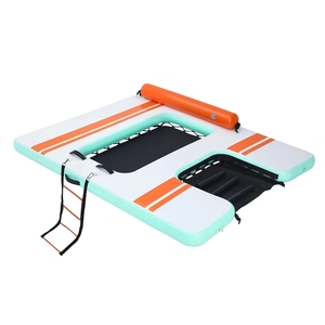 Parque Acuático Inflable Flotante para Mascotas, Rampa Acuática, Isla Flotante con Hamaca Acuática para el Verano - Product Image 5