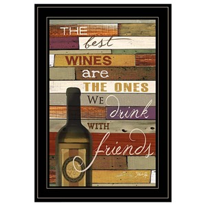 HMS nero incorniciato vino con gli amici stampa elegante arte della parete per la decorazione della casa - Product Image 2