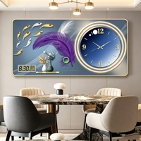 Nouvelle décoration de restaurant : Cadre en porcelaine de cristal, couvercle en verre pour tableau, décoration murale, horloge murale, peinture.