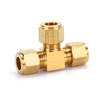 Grosir kuningan menebal Tee Ferrule bersama tugas berat tabung tembaga Ferrule sama Tee untuk Humidifier & penggunaan kapal