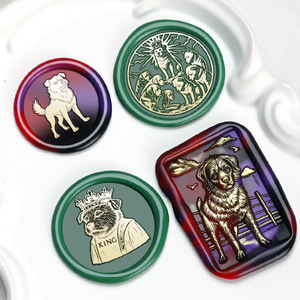 Ensemble de sceaux en cire King Charles, sceaux en métal gravés sur le thème du chien, pour cadeau de mariage - Product Image 2