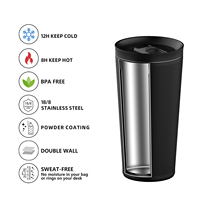 Mug isotherme en acier inoxydable de qualité supérieure avec logo personnalisé, 17 oz, isolé sous vide, portable, pour boissons chaudes et froides, idéal pour les voyages