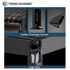 العريشة الصلبة من الأعلى إلى شرفة المراقبة مع سقف مظلات ثقيلة مثبتة على الحائط للفناء ، الطوابق ، الفناء الخلفي - Product Image 4