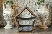 Lit hamac pour chat, support de hamac pour animaux de compagnie, lit pour petit chien, maisons pour chats en bois
