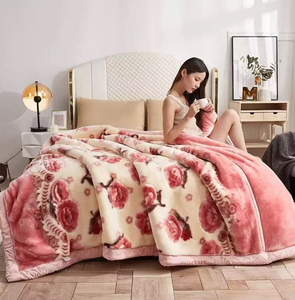 Vendita diretta in fabbrica coperta Raschel in pile di visone reversibile con flanella a 2 strati riccamente stampata per uso invernale - Product Image 1