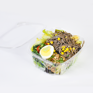 علبة طعام بلاستيكية شفافة مستطيلة الشكل سعة 32 أونصة للاستخدام مرة واحدة، مصنوعة من مواد آمنة للحيوانات الأليفة، مع غطاء لتعبئة الفواكه والسلطات - Product Image 4
