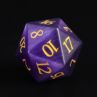 Jeu de dés polyèdres 7 pièces en pierre précieuse œil de chat violet naturel pour le jeu de table Dungeons & Dragons