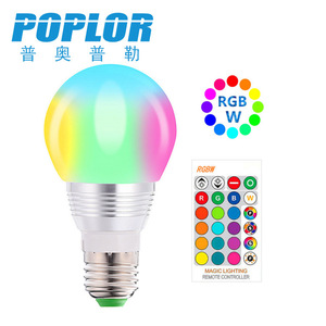 ป๊อปลอร์ RGBW หลอดไฟ LED E27 3/5W รีโมทคอนโทรลอลูมิเนียมอัลลอยด์ AC85-265V - Product Image 2