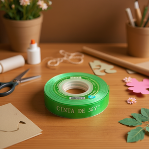 Nastro in organza verde Ilan 2,5 cm 35Y per artigianato e decorazioni - Product Image 3