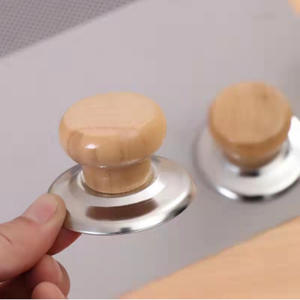 Tapa de olla de madera con asa, pomo resistente al calor, tapa de olla de vidrio, tapa de olla de repuesto/reformada, venta al por mayor a 2 yuanes. - Product Image 1
